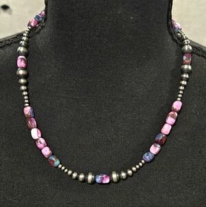 Pink and Silver Pearl Necklace